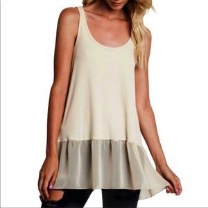 Umgee Tank with Ruffle Hem